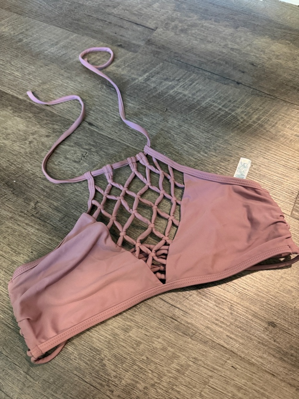 Dusty purple Macramé Halter Bikini Top